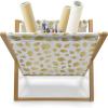Ambesonne Heart Magazine and Book Holder, Repetitive Romantic Plaid Motif Hearts Valentines, Floor Rack Decor for Interior of Home & Office, 22″ x 19″, Champagne Multicolor(Pale Coffee and White)