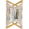 Ambesonne Heart Magazine and Book Holder, Repetitive Romantic Plaid Motif Hearts Valentines, Floor Rack Decor for Interior of Home & Office, 22″ x 19″, Champagne Multicolor(Champagne Multicolor)
