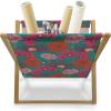Ambesonne Heart Magazine and Book Holder, Repetitive Romantic Plaid Motif Hearts Valentines, Floor Rack Decor for Interior of Home & Office, 22″ x 19″, Champagne Multicolor(Teal and Multicolor)