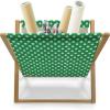 Ambesonne Heart Magazine and Book Holder, Repetitive Romantic Plaid Motif Hearts Valentines, Floor Rack Decor for Interior of Home & Office, 22″ x 19″, Champagne Multicolor(Green and White)