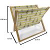 Ambesonne Heart Magazine and Book Holder, Repetitive Romantic Plaid Motif Hearts Valentines, Floor Rack Decor for Interior of Home & Office, 22″ x 19″, Champagne Multicolor(Yellow Green White)