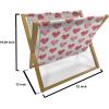 Ambesonne Hearts Magazine and Book Holder, Shapes Out of Circles Dots Romantic Theme Valentines Day Feels Couple Love, Floor Rack Decor for Interior of Home & Office, 22″ x 19″, Blush Pastel Pink(Blush Pastel Pink)