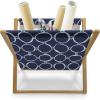 Ambesonne Hearts Magazine and Book Holder, Shapes Out of Circles Dots Romantic Theme Valentines Day Feels Couple Love, Floor Rack Decor for Interior of Home & Office, 22″ x 19″, Blush Pastel Pink(Dark Violet Blue and White)