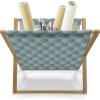 Ambesonne Hearts Magazine and Book Holder, Valentine’s Day Theme Hand Drawn Repeated Romantic Modern Love Shapes Pattern, Floor Rack Decor for Interior of Home & Office, 22″ x 19″, Champagne Black(Pale Teal Cadet Blue)