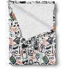 Ambesonne Indie Throw Blanket, Hipster Fashion Themed Pattern Clothing Accessories and Sketchy Art, Flannel Fleece Accent Piece Soft Couch Cover for Adults, 60″ x 80″, Seafoam Orange Black(Seafoam Orange Black)