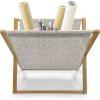 Ambesonne Kiss Magazine and Book Holder, Red Woman Lips Kiss Marks Pattern Romance Feminine Graphic Valentines Day, Floor Rack Decor for Interior of Home & Office, 22″ x 19″, Vermilion White(Tan White)