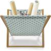 Ambesonne Kiss Magazine and Book Holder, Red Woman Lips Kiss Marks Pattern Romance Feminine Graphic Valentines Day, Floor Rack Decor for Interior of Home & Office, 22″ x 19″, Vermilion White(Sky Blue White)