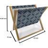 Ambesonne Kiss Magazine and Book Holder, Red Woman Lips Kiss Marks Pattern Romance Feminine Graphic Valentines Day, Floor Rack Decor for Interior of Home & Office, 22″ x 19″, Vermilion White(Dark Blue Cream)
