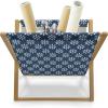 Ambesonne Kiss Magazine and Book Holder, Red Woman Lips Kiss Marks Pattern Romance Feminine Graphic Valentines Day, Floor Rack Decor for Interior of Home & Office, 22″ x 19″, Vermilion White(Navy Blue and White)
