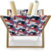 Ambesonne Kiss Magazine and Book Holder, Red Woman Lips Kiss Marks Pattern Romance Feminine Graphic Valentines Day, Floor Rack Decor for Interior of Home & Office, 22″ x 19″, Vermilion White(Violet Blue White)