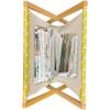 Ambesonne Kiss Magazine and Book Holder, Red Woman Lips Kiss Marks Pattern Romance Feminine Graphic Valentines Day, Floor Rack Decor for Interior of Home & Office, 22″ x 19″, Vermilion White(Earth Yellow White)
