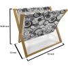 Ambesonne Kiss Magazine and Book Holder, Red Woman Lips Kiss Marks Pattern Romance Feminine Graphic Valentines Day, Floor Rack Decor for Interior of Home & Office, 22″ x 19″, Vermilion White(Grey Black White)