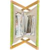 Ambesonne Kiss Magazine and Book Holder, Red Woman Lips Kiss Marks Pattern Romance Feminine Graphic Valentines Day, Floor Rack Decor for Interior of Home & Office, 22″ x 19″, Vermilion White(Yellow Green White)