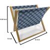 Ambesonne Kiss Magazine and Book Holder, Red Woman Lips Kiss Marks Pattern Romance Feminine Graphic Valentines Day, Floor Rack Decor for Interior of Home & Office, 22″ x 19″, Vermilion White(Navy Blue and White)