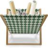 Ambesonne Kiss Magazine and Book Holder, Red Woman Lips Kiss Marks Pattern Romance Feminine Graphic Valentines Day, Floor Rack Decor for Interior of Home & Office, 22″ x 19″, Vermilion White(Green White)
