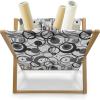 Ambesonne Kiss Magazine and Book Holder, Red Woman Lips Kiss Marks Pattern Romance Feminine Graphic Valentines Day, Floor Rack Decor for Interior of Home & Office, 22″ x 19″, Vermilion White(Grey Black White)