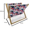 Ambesonne Kiss Magazine and Book Holder, Red Woman Lips Kiss Marks Pattern Romance Feminine Graphic Valentines Day, Floor Rack Decor for Interior of Home & Office, 22″ x 19″, Vermilion White(Violet Blue White)