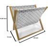 Ambesonne Kiss Magazine and Book Holder, Red Woman Lips Kiss Marks Pattern Romance Feminine Graphic Valentines Day, Floor Rack Decor for Interior of Home & Office, 22″ x 19″, Vermilion White(Navy Blue White)