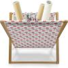 Ambesonne Kiss Magazine and Book Holder, Red Woman Lips Kiss Marks Pattern Romance Feminine Graphic Valentines Day, Floor Rack Decor for Interior of Home & Office, 22″ x 19″, Vermilion White(Vermilion White)