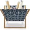 Ambesonne Kiss Magazine and Book Holder, Red Woman Lips Kiss Marks Pattern Romance Feminine Graphic Valentines Day, Floor Rack Decor for Interior of Home & Office, 22″ x 19″, Vermilion White(Dark Blue Cream)