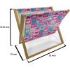 Ambesonne Love Magazine and Book Holder, Pattern Valentine’s Day with Flowers and Butterfly Holiday Love Antiquity Vintage, Floor Rack Decor for Interior of Home & Office, 22″ x 19″, Beige Brown Red(Blue Ivory Pink)