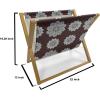 Ambesonne Love Magazine and Book Holder, Romance for Valentine’s Day Hearts in Lamp Classic Antique Themed Pattern, Floor Rack Decor for Interior of Home & Office, 22″ x 19″, Vermilion and Scarlet(Chestnut Brown and White)