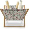 Ambesonne Love Magazine and Book Holder, Romance for Valentine’s Day Hearts in Lamp Classic Antique Themed Pattern, Floor Rack Decor for Interior of Home & Office, 22″ x 19″, Vermilion and Scarlet(Eggshell Vermilion Black)