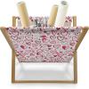 Ambesonne Love Magazine and Book Holder, Romance for Valentine’s Day Hearts in Lamp Classic Antique Themed Pattern, Floor Rack Decor for Interior of Home & Office, 22″ x 19″, Vermilion and Scarlet(Magenta Ruby White)