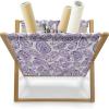 Ambesonne Love Magazine and Book Holder, Romance for Valentine’s Day Hearts in Lamp Classic Antique Themed Pattern, Floor Rack Decor for Interior of Home & Office, 22″ x 19″, Vermilion and Scarlet(Purple and White)