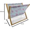 Ambesonne Love Magazine and Book Holder, Romance for Valentine’s Day Hearts in Lamp Classic Antique Themed Pattern, Floor Rack Decor for Interior of Home & Office, 22″ x 19″, Vermilion and Scarlet(Pale Blue Pink)