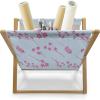 Ambesonne Love Magazine and Book Holder, Romance for Valentine’s Day Hearts in Lamp Classic Antique Themed Pattern, Floor Rack Decor for Interior of Home & Office, 22″ x 19″, Vermilion and Scarlet(Pale Blue Pink)