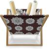 Ambesonne Love Magazine and Book Holder, Romance for Valentine’s Day Hearts in Lamp Classic Antique Themed Pattern, Floor Rack Decor for Interior of Home & Office, 22″ x 19″, Vermilion and Scarlet(Chestnut Brown and White)