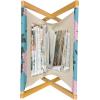 Ambesonne Love Magazine and Book Holder, Romance for Valentine’s Day Hearts in Lamp Classic Antique Themed Pattern, Floor Rack Decor for Interior of Home & Office, 22″ x 19″, Vermilion and Scarlet(Deep Sky Blue Rose)