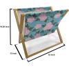 Ambesonne Love Magazine and Book Holder, Romance for Valentine’s Day Hearts in Lamp Classic Antique Themed Pattern, Floor Rack Decor for Interior of Home & Office, 22″ x 19″, Vermilion and Scarlet(Deep Sky Blue Rose)