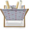 Ambesonne Neutral Magazine and Book Holder, Valentines Day Theme Hand Drawn Hearts Diagonal Stripes Romantic Love Pattern, Floor Rack Decor for Interior of Home & Office, 22″ x 19″, Pearl and White(Pale Ceil Blue and Multicolor)