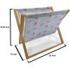 Ambesonne Neutral Magazine and Book Holder, Valentines Day Theme Hand Drawn Hearts Diagonal Stripes Romantic Love Pattern, Floor Rack Decor for Interior of Home & Office, 22″ x 19″, Pearl and White(Pale Ceil Blue and Multicolor)