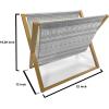 Ambesonne Neutral Magazine and Book Holder, Valentines Day Theme Hand Drawn Hearts Diagonal Stripes Romantic Love Pattern, Floor Rack Decor for Interior of Home & Office, 22″ x 19″, Pearl and White(White Grey)