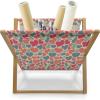 Ambesonne Neutral Magazine and Book Holder, Valentines Day Theme Hand Drawn Hearts Diagonal Stripes Romantic Love Pattern, Floor Rack Decor for Interior of Home & Office, 22″ x 19″, Pearl and White(Champagne Coral)