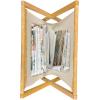 Ambesonne Neutral Magazine and Book Holder, Valentines Day Theme Hand Drawn Hearts Diagonal Stripes Romantic Love Pattern, Floor Rack Decor for Interior of Home & Office, 22″ x 19″, Pearl and White(Pale Orange and Champagne)