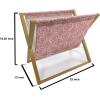 Ambesonne Neutral Magazine and Book Holder, Valentines Day Theme Hand Drawn Hearts Diagonal Stripes Romantic Love Pattern, Floor Rack Decor for Interior of Home & Office, 22″ x 19″, Pearl and White(Pastel Pink Vermilion)