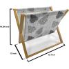 Ambesonne Neutral Magazine and Book Holder, Valentines Day Theme Hand Drawn Hearts Diagonal Stripes Romantic Love Pattern, Floor Rack Decor for Interior of Home & Office, 22″ x 19″, Pearl and White(Pale Grey Charcoal Grey)