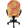 Ambesonne Pale Pink Office Chair Slipcover, Romantic Roses Garden Illustration Nature Inspired Valentine’s Day Themed, Protective Stretch Decorative Fabric Cover, Yellow Coral Pink