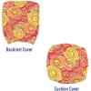 Ambesonne Pale Pink Office Chair Slipcover, Romantic Roses Garden Illustration Nature Inspired Valentine’s Day Themed, Protective Stretch Decorative Fabric Cover, Yellow Coral Pink