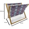Ambesonne Pets Magazine and Book Holder, Cats with Hearts Valentines Day Theme Lovers Kitten Meow Doodle, Floor Rack Decor for Interior of Home & Office, 22″ x 19″, Black Magenta and Blue(Coral Purple)