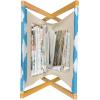 Ambesonne Pets Magazine and Book Holder, Cats with Hearts Valentines Day Theme Lovers Kitten Meow Doodle, Floor Rack Decor for Interior of Home & Office, 22″ x 19″, Black Magenta and Blue(Azure Blue and White)
