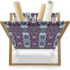 Ambesonne Pets Magazine and Book Holder, Cats with Hearts Valentines Day Theme Lovers Kitten Meow Doodle, Floor Rack Decor for Interior of Home & Office, 22″ x 19″, Black Magenta and Blue(Coral Purple)
