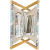 Ambesonne Poppy Flower Magazine and Book Holder, Leaves and Petals Watercolors Bouquet Romance Inspiration Valentines Day, Floor Rack Decor for Interior of Home & Office, 22″ x 19″, Green Pink Cream(Aqua Grey Cream)