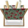 Ambesonne Poppy Flower Magazine and Book Holder, Leaves and Petals Watercolors Bouquet Romance Inspiration Valentines Day, Floor Rack Decor for Interior of Home & Office, 22″ x 19″, Green Pink Cream(Green Chestnut Brown Red)