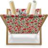 Ambesonne Poppy Flower Magazine and Book Holder, Leaves and Petals Watercolors Bouquet Romance Inspiration Valentines Day, Floor Rack Decor for Interior of Home & Office, 22″ x 19″, Green Pink Cream(Green Red Beige)