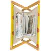Ambesonne Poppy Flower Magazine and Book Holder, Leaves and Petals Watercolors Bouquet Romance Inspiration Valentines Day, Floor Rack Decor for Interior of Home & Office, 22″ x 19″, Green Pink Cream(Yellow Orange White)